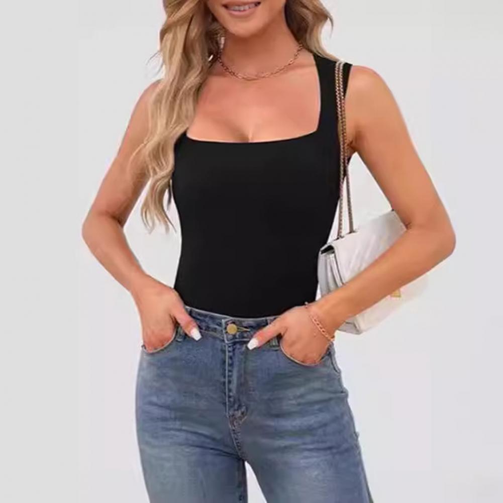 Tank Top Ribbed - Женские топы-майки с квадратным вырезом и